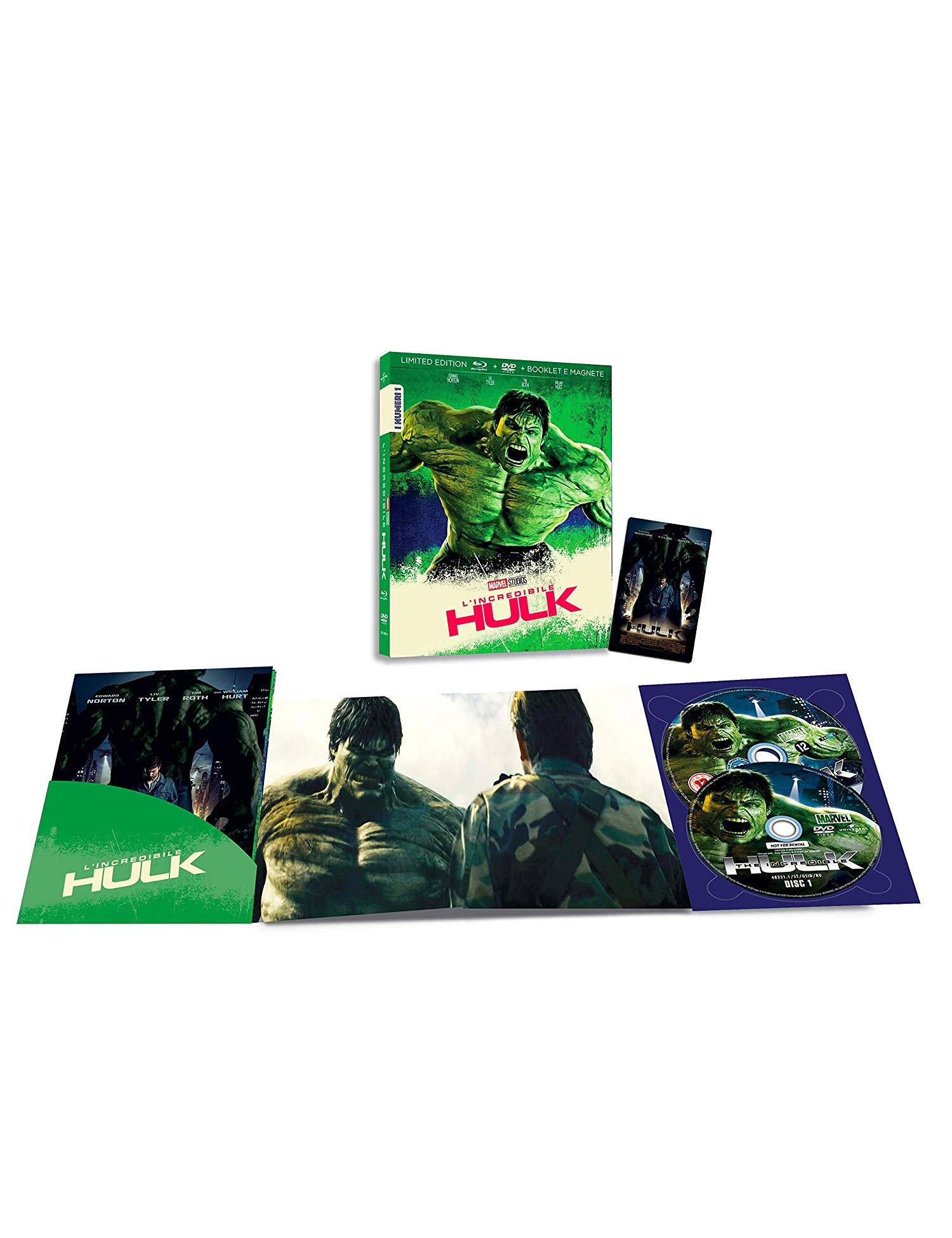 L'Incredibile Hulk (2008) - Limited Edition (I Numeri 1) (Blu-Ray Disc + DVD + Booklet + Magnete)