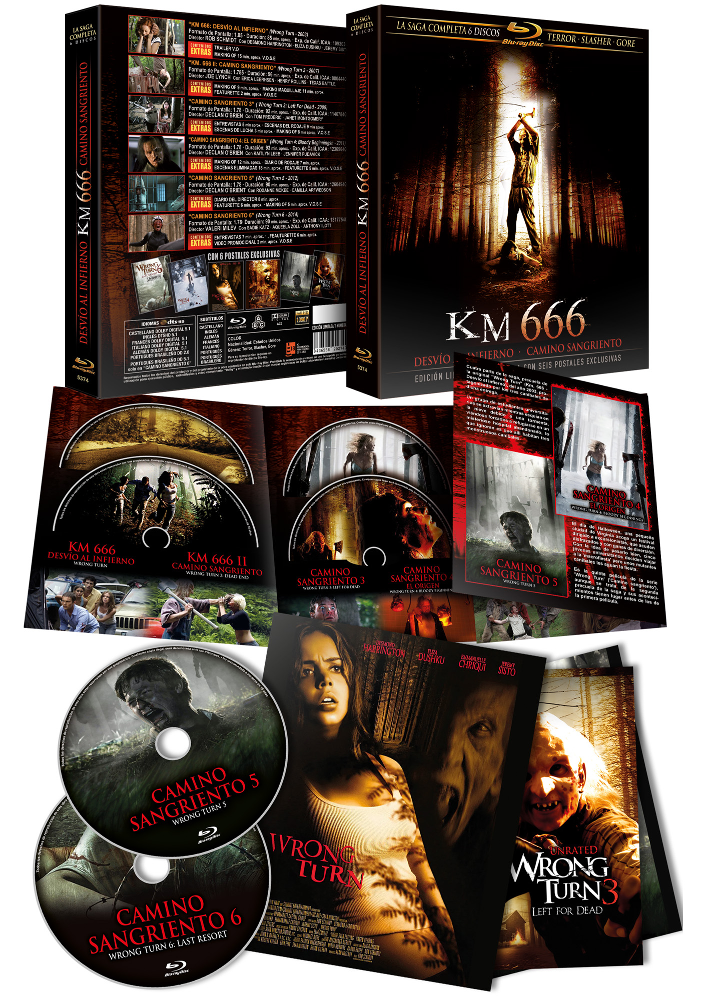 KM 666 - La Saga Completa (Wrong Turn Saga) (Import Spain) (6 Blu-Ray Disc + Card)