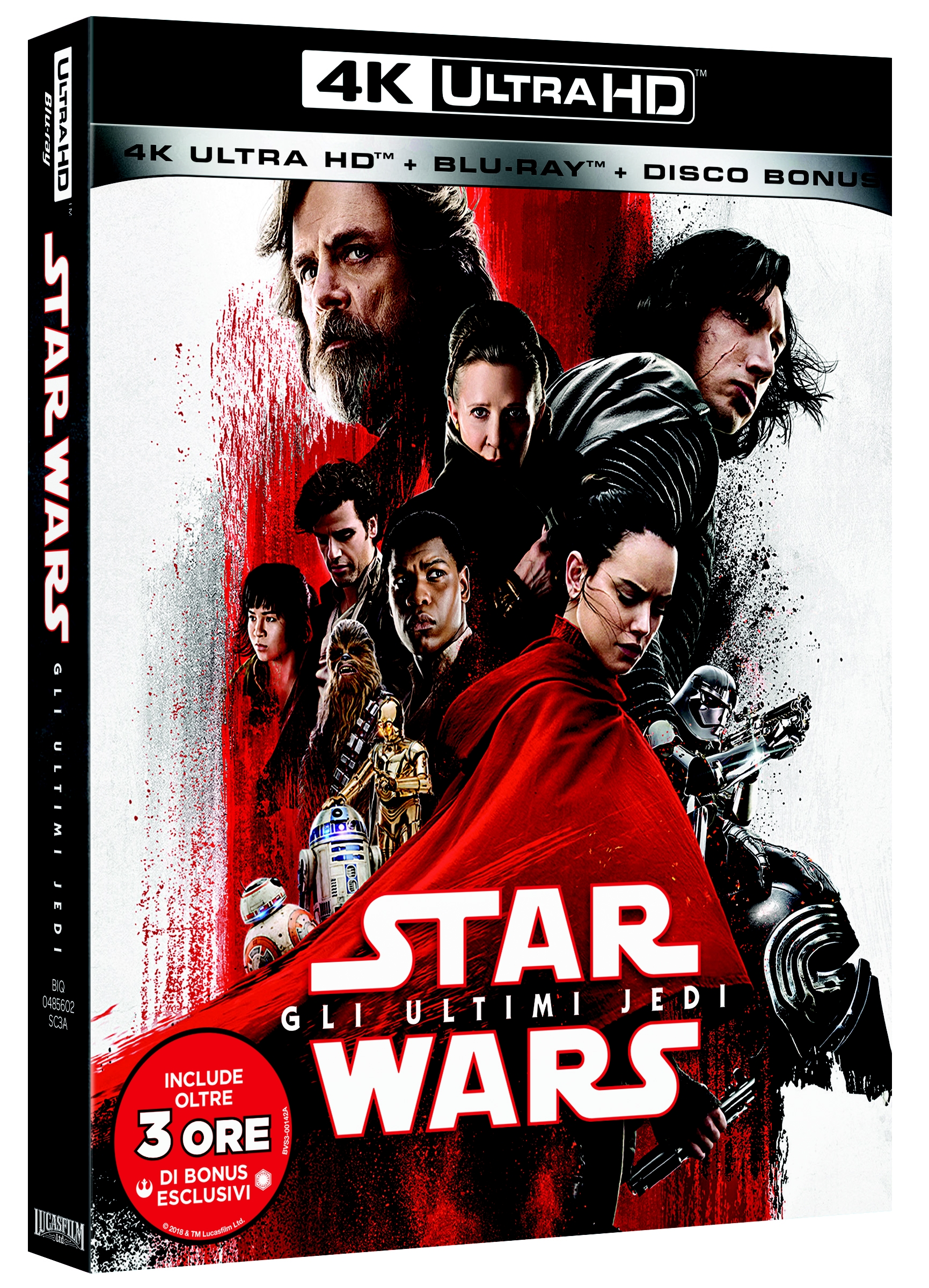 Star Wars Episodio VIII - Gli ultimi Jedi (4K Ultra HD + Blu-Ray Disc + Disco Bonus)